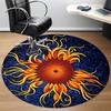 1 Stück Sonnenblumen-Kunstwerk Teppich für Büro, Rutschfest, Runder Teppich, Weich & Bequem, Teppich für Büro, Leichte Runde Bodenmatte