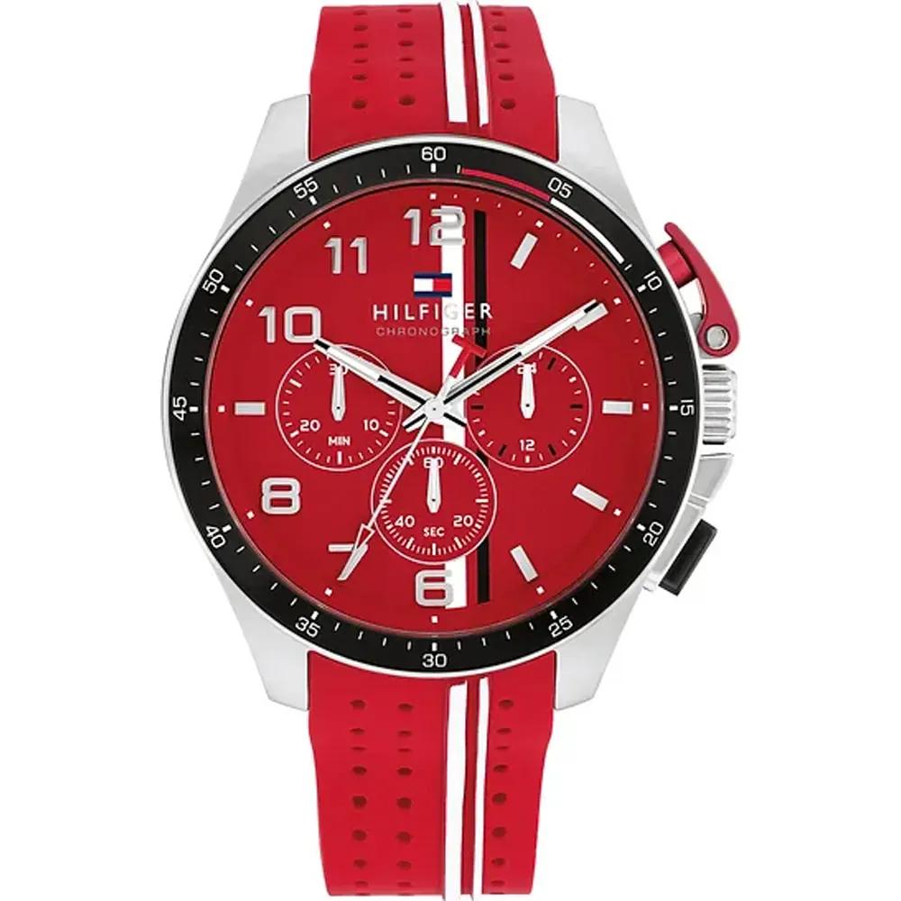 Tommy Hilfiger Bank Red Silicone Men s Quartz Watch 1792170 красный