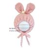 Baby Beanies with Tie Warm Lining Furry Pompoms Rabbit Ears Hat Adjustable Size Plush Hat Lovely Photo Props