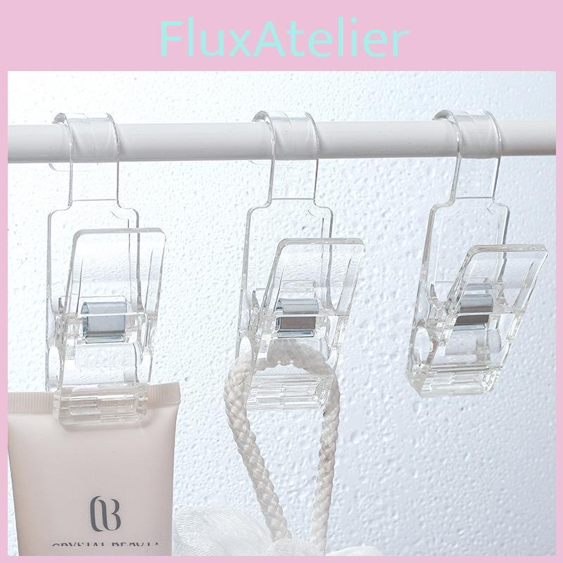 Functional Multi Clear Plastic Clip Hooks Bathroom Towel Hanging Tool Organizer
