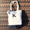 Shelly Mimi Initial Embroidered Tote Bag, Navy, K, 521293002