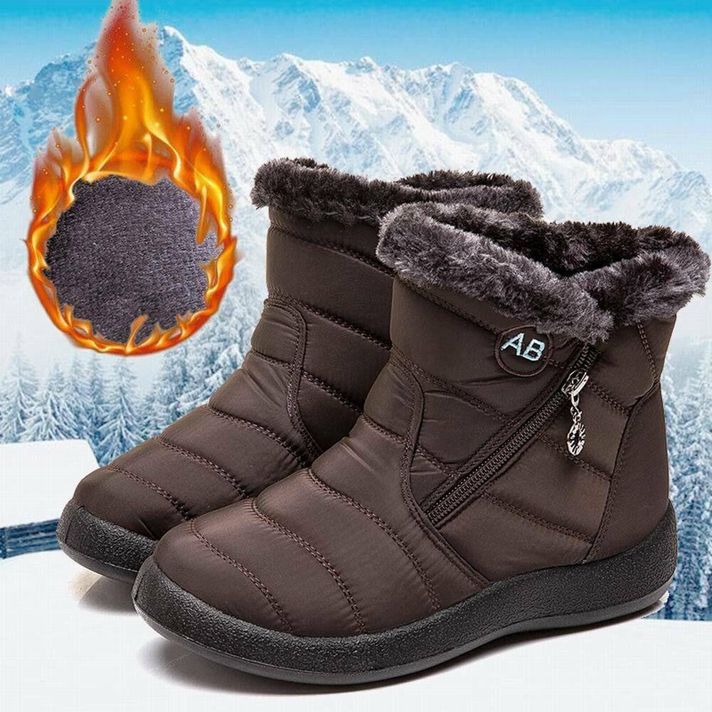 Stylish Womens Winter Warm Shoes Snow Boots With Soft Fur-lining Waterproof Design
