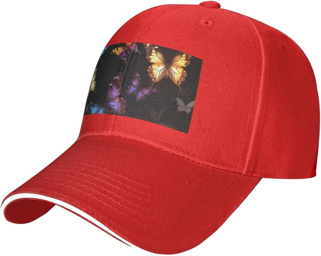 Luminous Butterflies Baseball Cap Polyester Print Adjustable Dad Hat Casual Summer