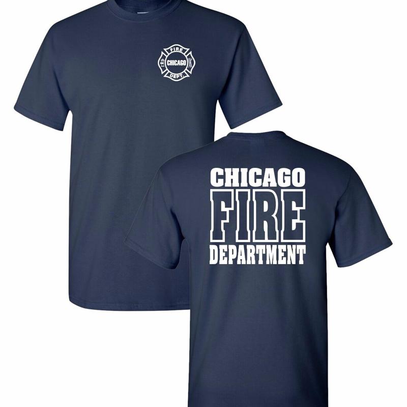 Chicago Fire Departunisext 2sided Tshirt Cfd Firefighter Unisex Cotton Tee S3xl