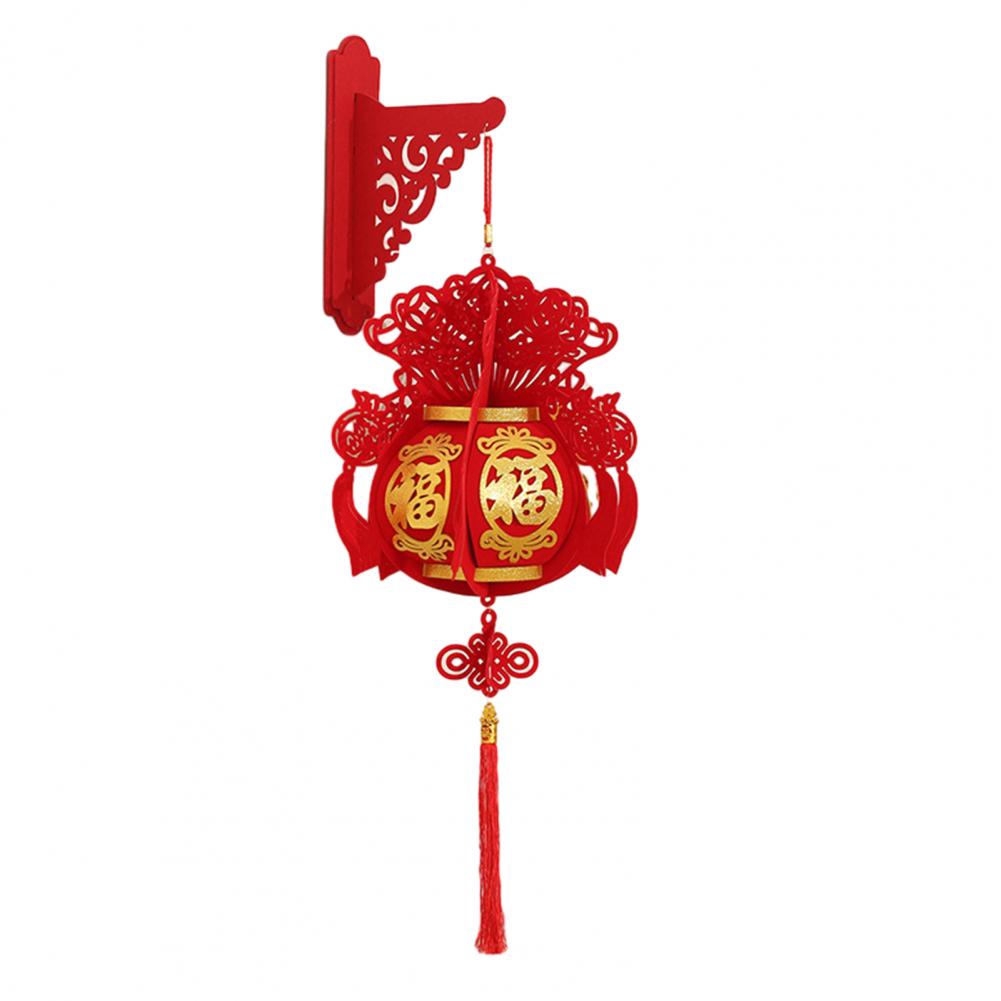 Traditional Palace Lantern Year Of The Horse Lantern Chinese New Year Decoration Fu Character Flocked Fabric Hanging Lantern