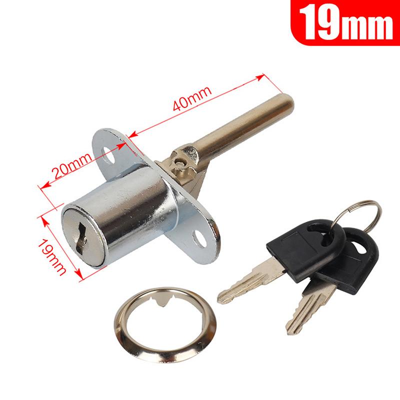 Zámek na skříň 16/19 mm Nábytek ze slitiny zinku Zámek na psací stůl Zámek na podstavec Kancelář Domů Zámek skříně se 2 klíči