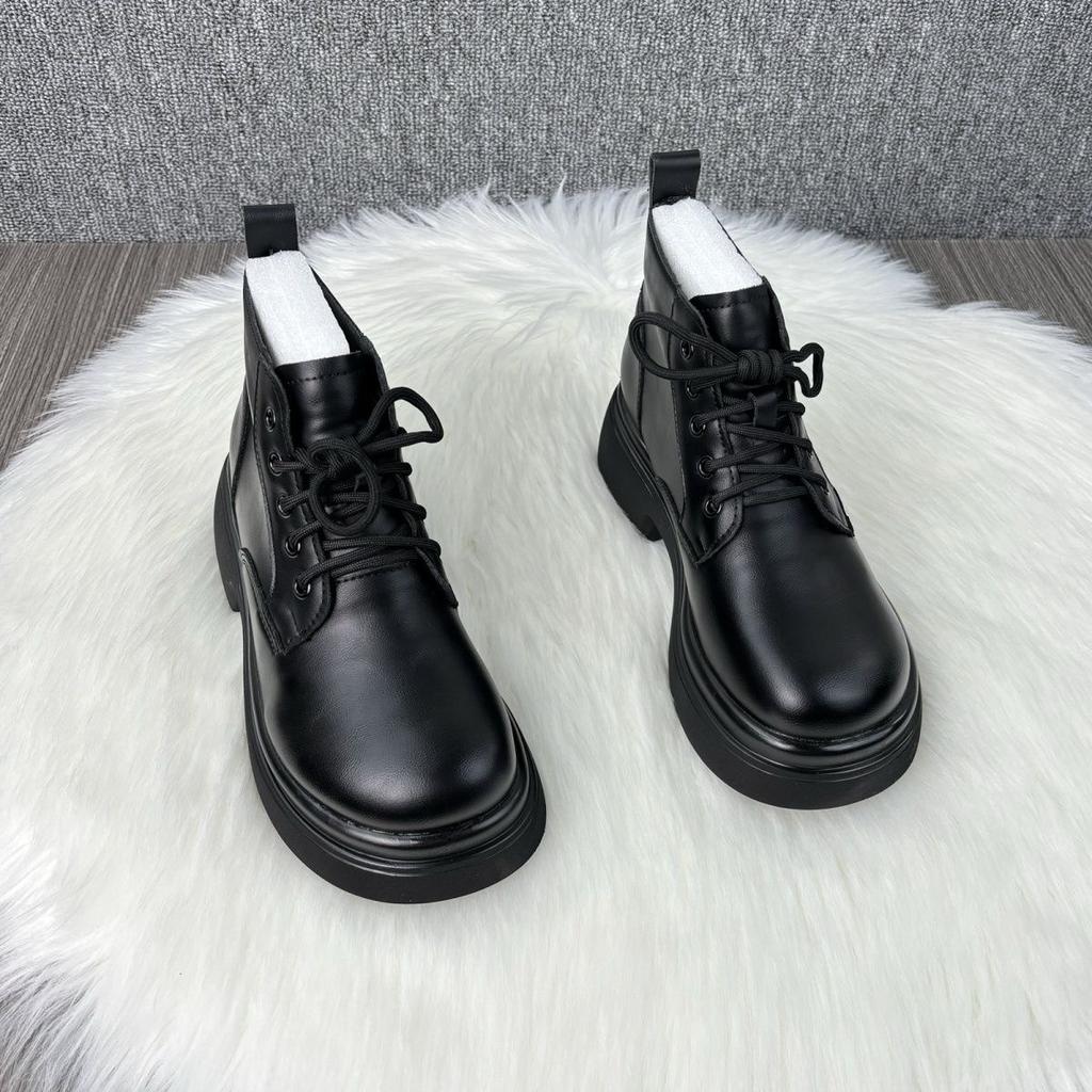 Thick-soled Fashion Versatile Fashion Boots Spring and Autumn New High-top Fried Street Round Head Lace-up Martin Boots