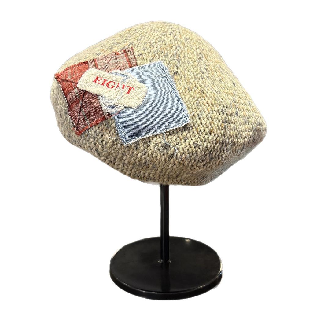 Autumn and Winter Retro New Woolen Beret Literary and Casual All-match Painter Hat Patch Color Advance Hat