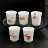 Handmade Floral Embossed Carved Relief Porcelain Tea Cup 80ml Chinese Kungfu Ceramic Cup for Ladies Holiday Gift