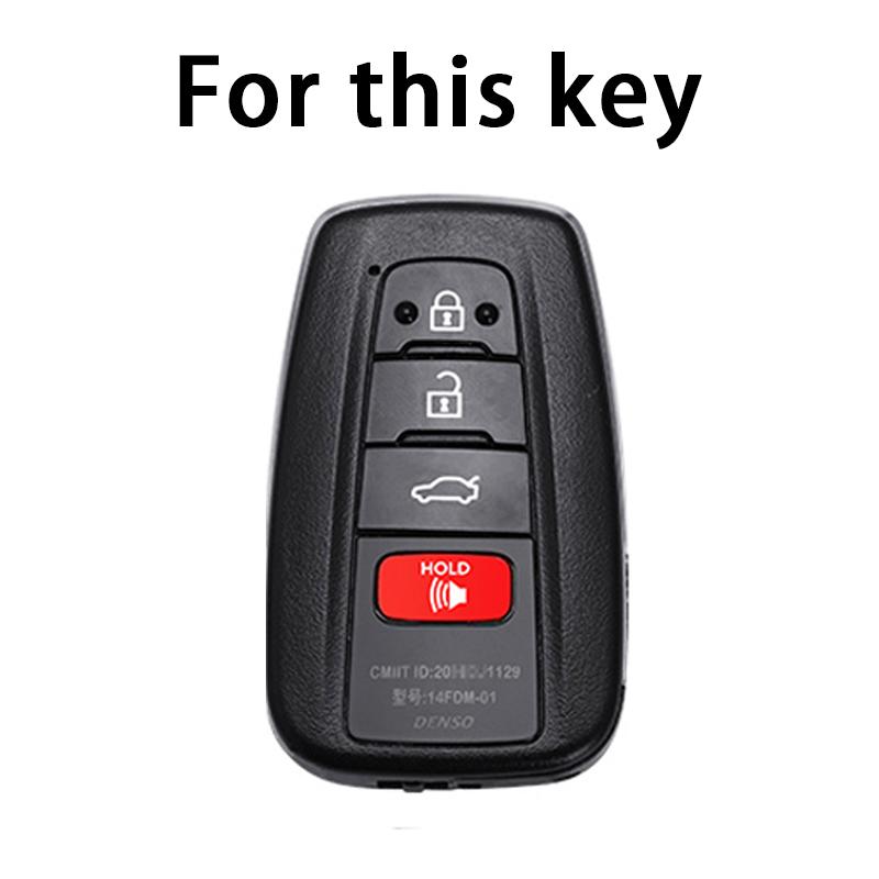 4 Buttons TPU Car Key Case Cover Fob for Toyota Camry CHR Corolla RAV4 Avalon Land Cruiser Prado Prius 2017 - 2022 Keychain