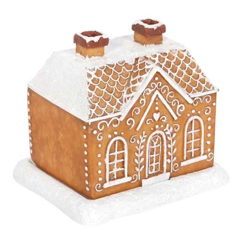 

Christmas Incense Cone Resin Decorations Burner Gingerbread Cottage Festive 9*10*8cm