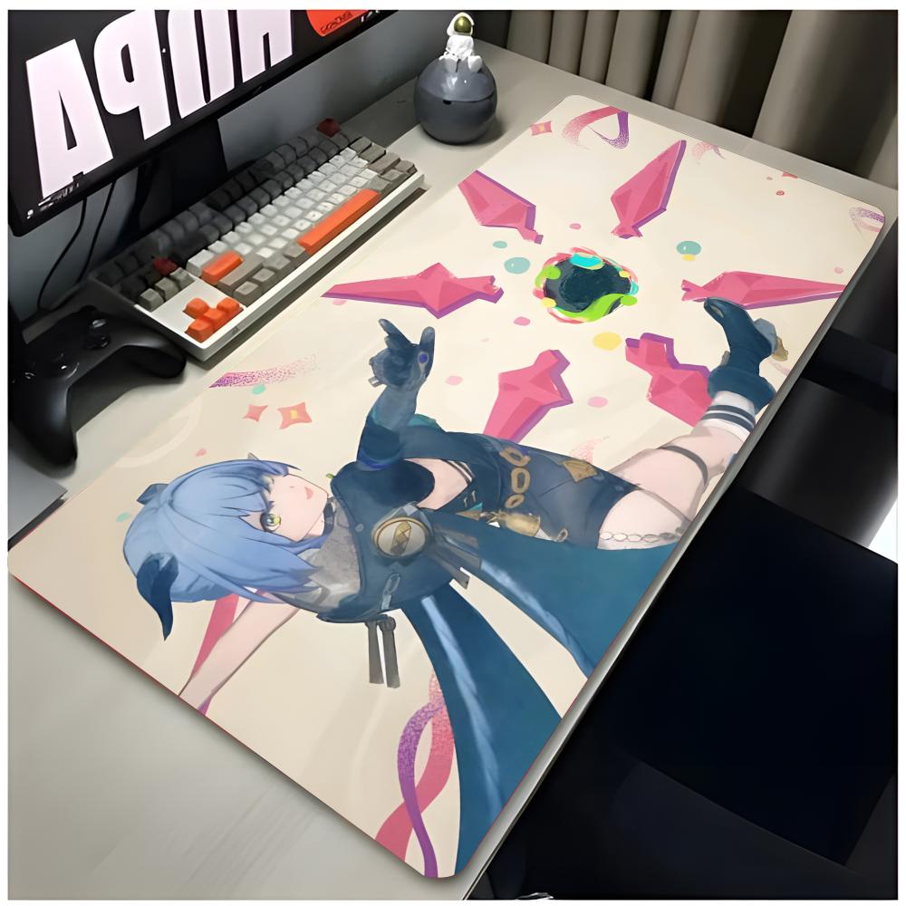 Game Character Zenless Zone Zero Lucia Mouse Pad Large Gaming Mousepad With Thick Stitched Edge Nonslip Desk Mat