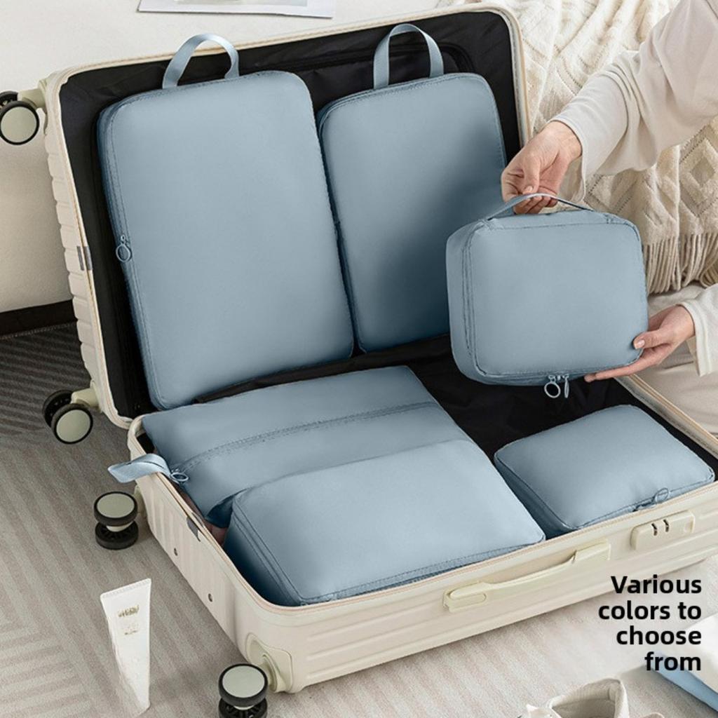 6-piece/1set Compressed Packaging Cube - Durable, Easy To Clean, Lightweight Travel Storage Bag for Luggage and Clothing , Travel Storage Bag