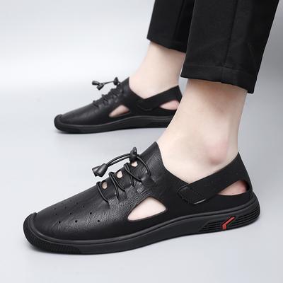 Sandały męskie skórzane klasyczne rzymskie klapki outdoorowe sneakersy plażowe gumowe japonki męskie sandały do trekkingu wodnego