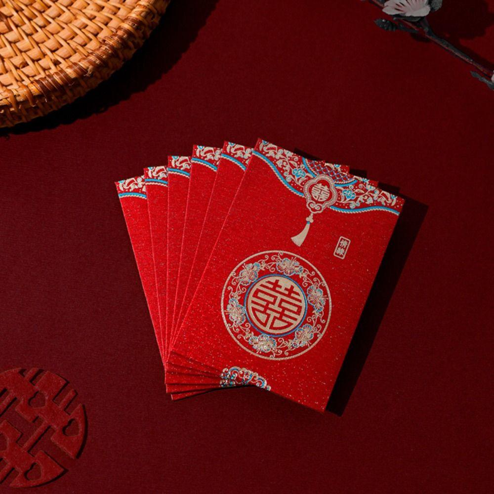 20pcs Best Wishes Red Envelope Multiple Patterns Blessing Bag Traditional HongBao  Chinese Wedding