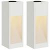 Solar LED Path Light 2 Pcs White Cold Rolled Steel