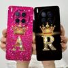 For Tecno Camon 40 Premier 5G CM8 Phone Cases Crown Initial Letter Covers Soft Liquid Silicone Advanced Anti Fingerprint Shell