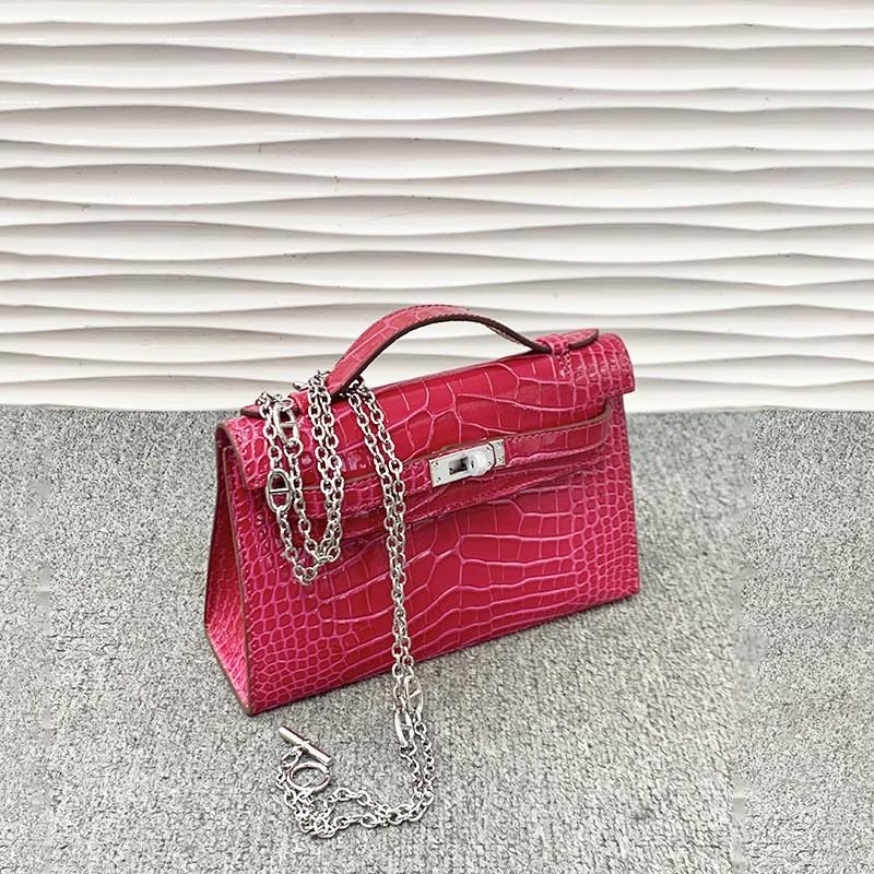Nová kožená dámská taška druhé generace KL22 hlava hovězí kůže vzor aligátora hovězí kůže řetěz přes rameno šikmý přes rameno dámská taška