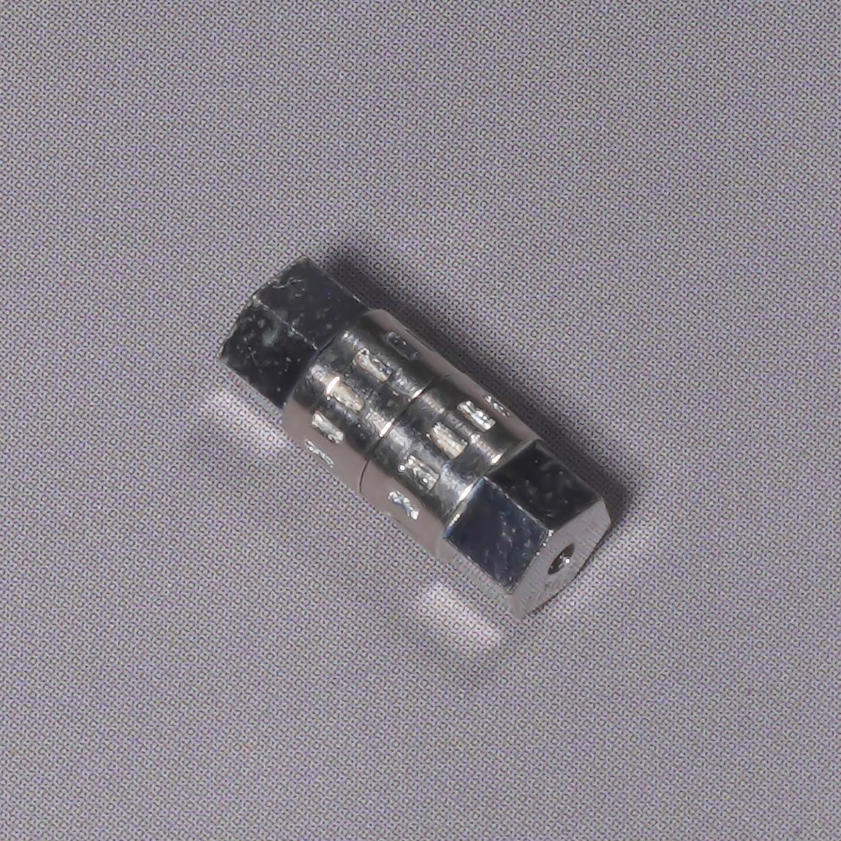 Sterling Silver S925 Handmade 3D Screw & Barrel Bead Ornament Buckle.