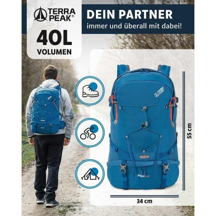 Wanderrucksack - Terra Peak - Flex 40 - 40L - Mixte - Bleu - Waterproof