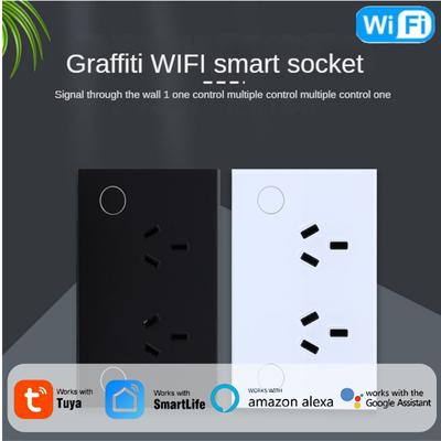 Corui Tuya Priză inteligentă Wifi 15a Priză dublă Au Plug Smart Touch Switch Suport Smart Life App Light Button de perete Alexa Google Home