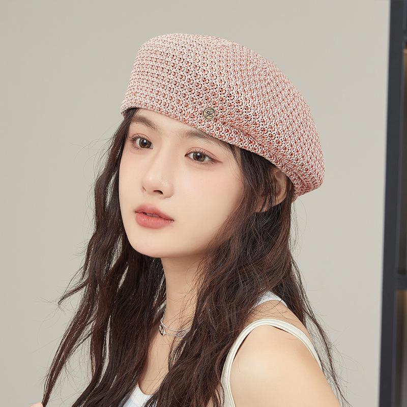 Spring and summer new sweet versatile beret women's light luxury high-end sense breathable face small painter hat