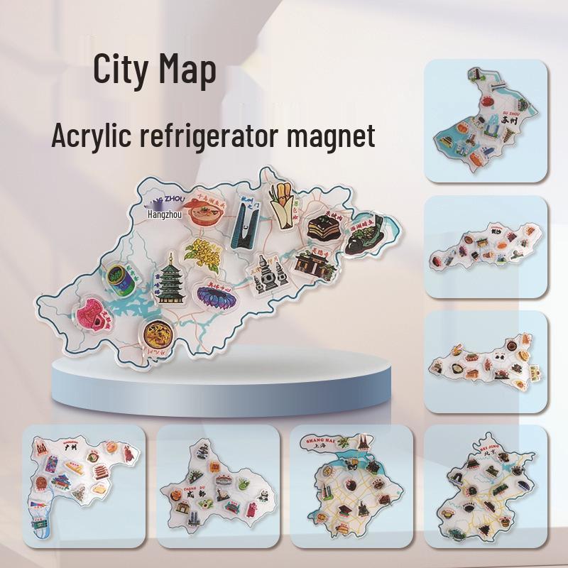 Benutzerdefinierter 3D Xi'an Stadt Acrylkarte Kühlschrankmagnet - Kulturelles & Kreatives Souvenir