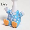Small Animal Decoration 4Pcs Mini Cartoon Duck Figurines, Cute Polka-dot Pajamas Statues, Multi-functional Car Accessory Macaron Ornaments for Console