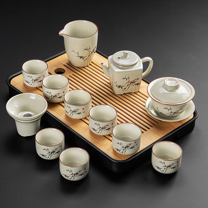 Lainuo Ru Kiln Bamboo Tea Set