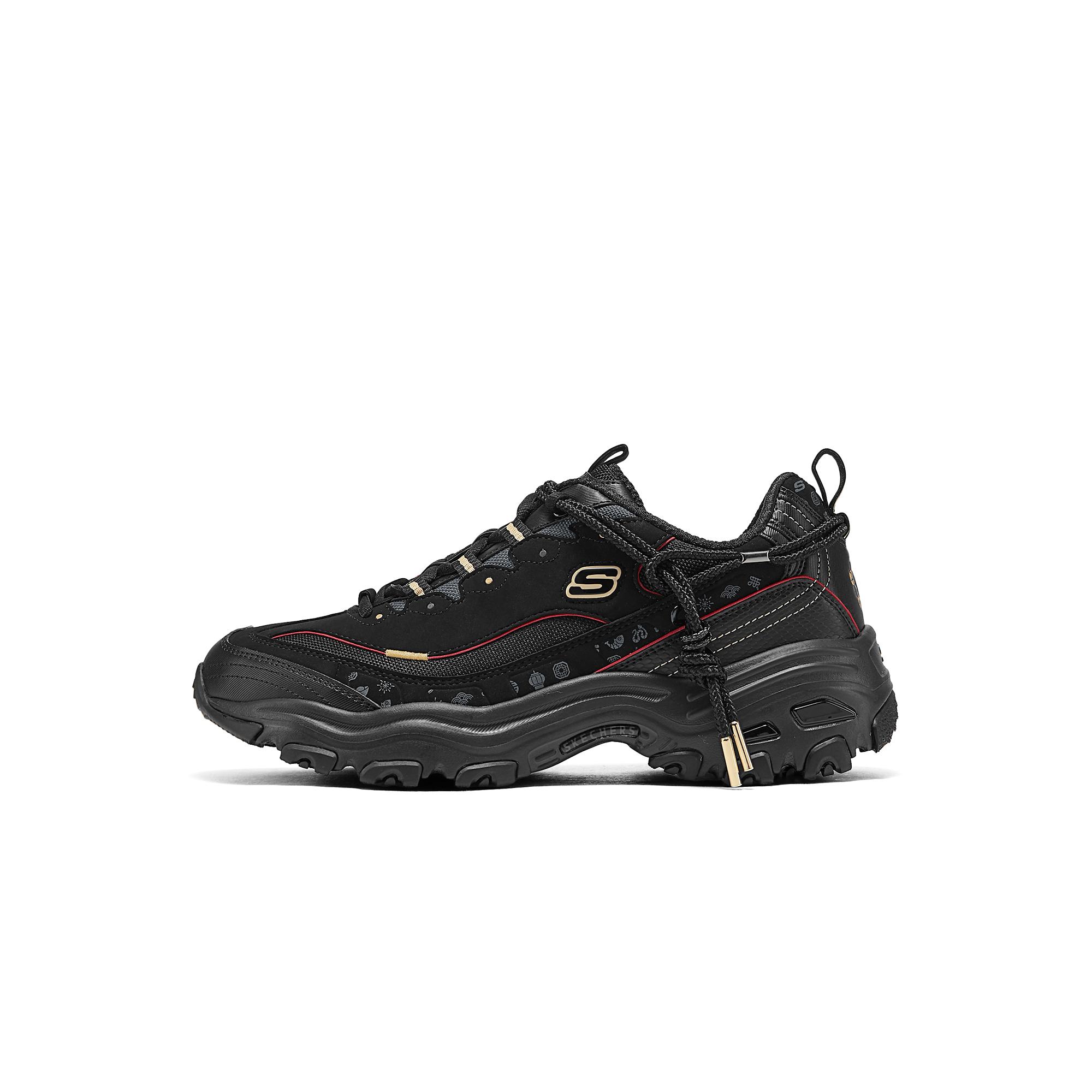 Skechers Men's Black Dlites 1.0 Trendy Comfortable Durable Low-Top Dad Shoes Sneaker 802024-Bkgd Cm