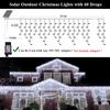 Solar Christmas Lights Outdoor Waterproof Christmas Decorations Curtain Lights 320LED 29.5ft 60 Drops, Solar Powered Rechargeable Fairy Lights for