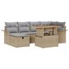VidaXL Ensemble de 7 Pièces de Canapés de Jardin avec Coussins Beige Rattan Poly 3359913