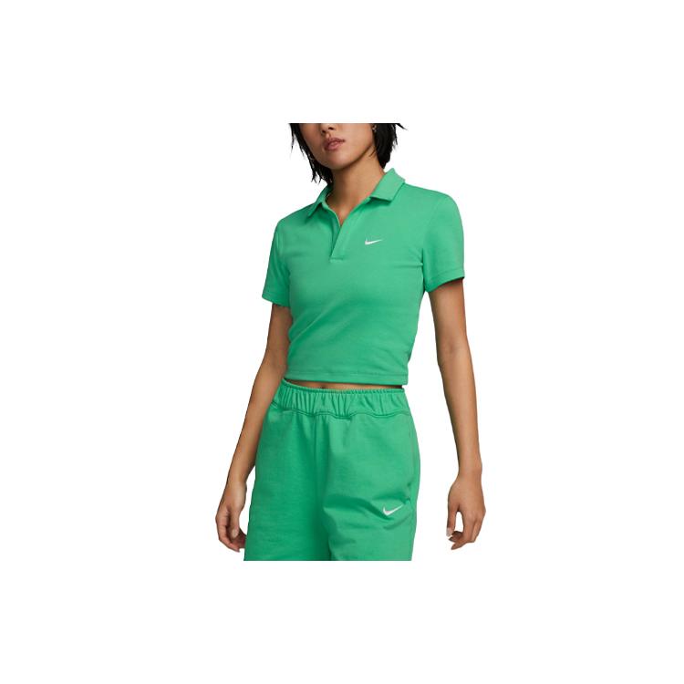 New Nike Sportswear Essentials Series Polo Shirt Women's Spring Green DV7885-363