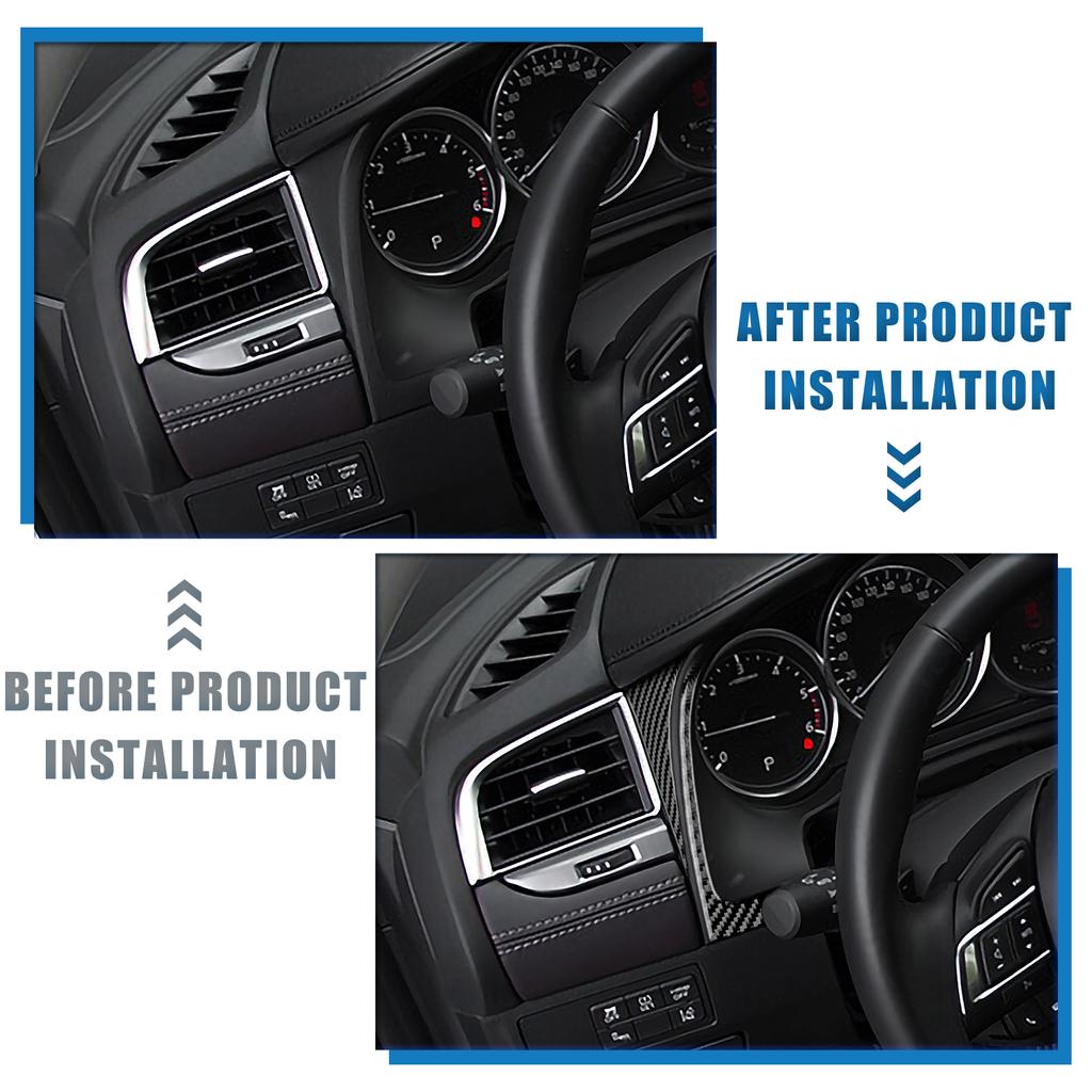 Carbon Fiber For Mazda 6 2016-2017 Dashboard Side Trim Anti Scratch Waterproof Sport Modification Interior Decor Car Accessories