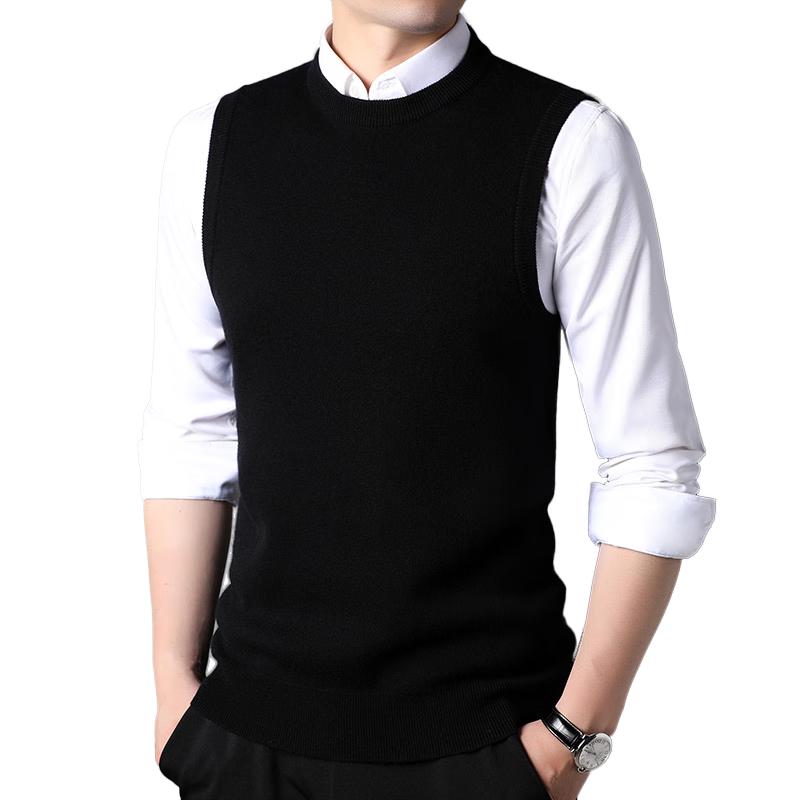 

ROMON Men s 100% Pure Wool Thick Round Neck Sleeveless Vest Sweater 2XL (185/100A)