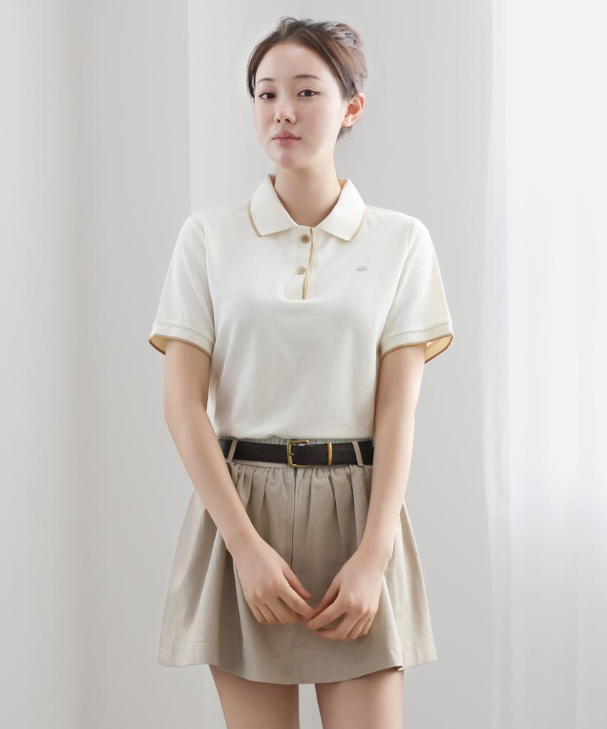 Keulleiseu Upf30 Certified Pk Short Sleeve T-Shirt With Collar Line Point_Black Line Collar