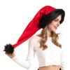 Santa Hat for Adult Unisex Velvet Plush Christmas Hat with Fluffy White Faux Fur Trim for New Year Holiday Party