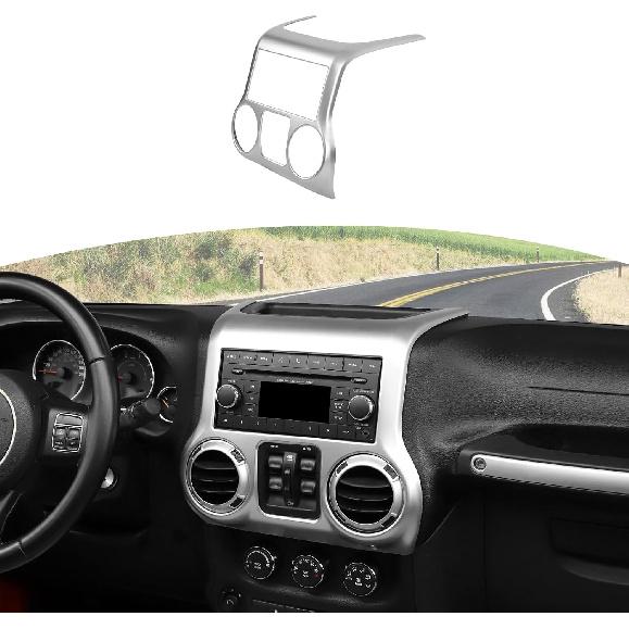 RT-TCZ for Jeep JK Black Dash Console Radio Screen/Vents Cover Trim for Jeep Wrangler JK JKU 2011-2017 ABS Interior Accessories 1pc
