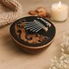 Kalimba Piano de Polegar Casca de Coco Feito à Mão 7 Teclas
