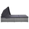 2 Person Sun Lounger with Cushion Poly Rattan Gray