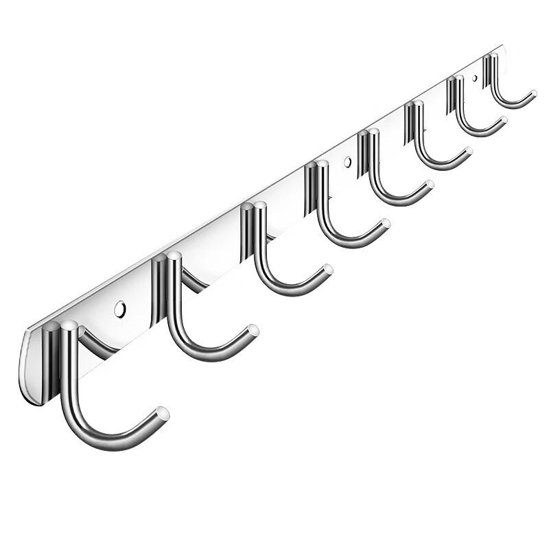 304 Stainless Steel 8-Hook Bathroom Towel Rack