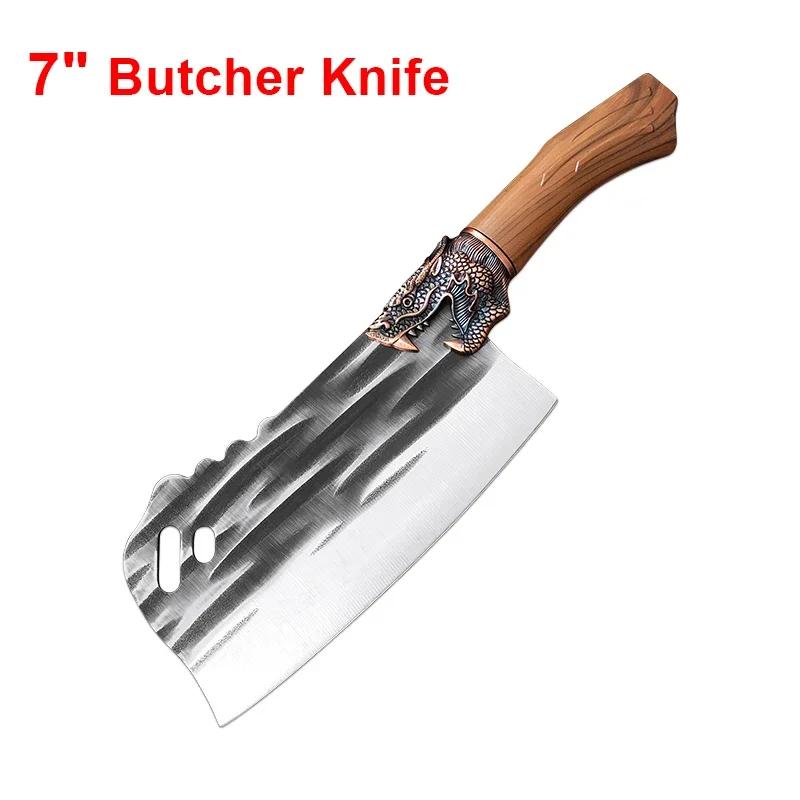 Cleaver Butcher Knife Chef Chopping Vegetable Meat Cleaver Knife Stainless Steel Knives Hand Forge Plastic Handle Kitchen Knives