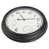 15 Inch Outdoor Wall Clock with Analog Thermometer and Hygrometer Waterproof Silent Operation Rust Proof Frame