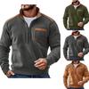 In-Stock 2025 Men's European Casual Fleece Jacket - Autumn/Winter Zip-Up Pullover in Contrasting Colors