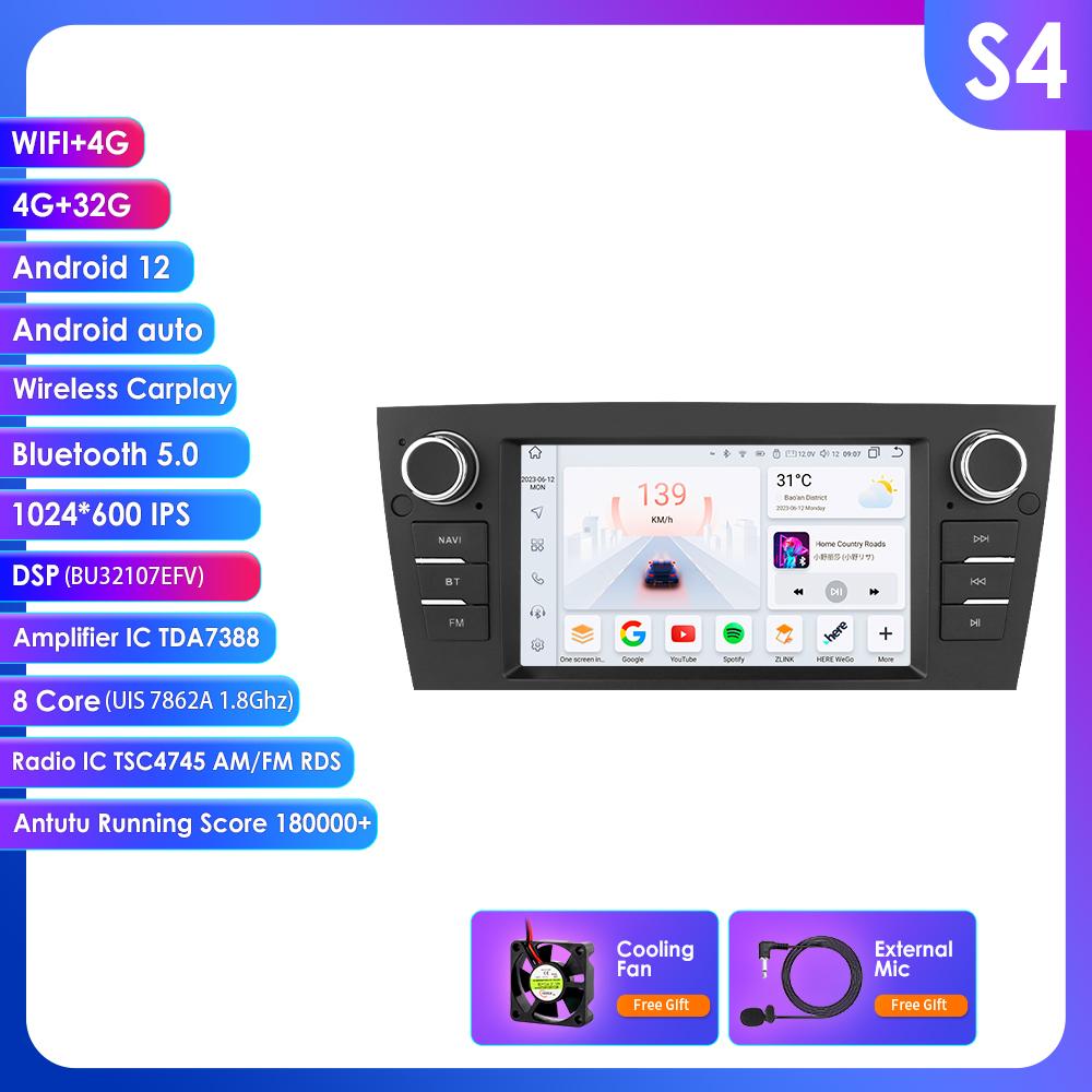 Hizpo Inteligentní 7'' 7862 AI 2din Android 13 Autorádio Multimediální Přehrávač Videa pro Pro BMW Řady 3 E90 E91 E92 E93 Navigace GPS Carplay 4G RDS