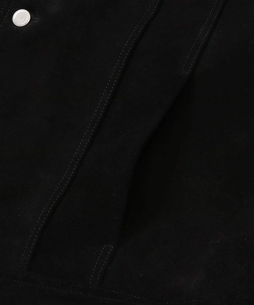 Connect Kinloch [Real Leather] Cow Suede Trucker Jacket (Black)