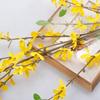 4Pcs Artificial Forsythia Flowers, 39in Faux Forsythia Branches Silk Yellow Flower Stems, Fake Orchids Bouquets for Floral Arrangement Wedding Home