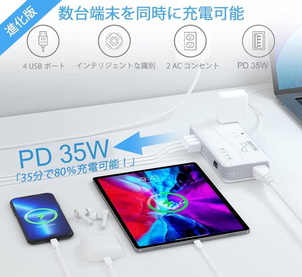 BESTEK of Trade and Industry Travel Sine Wave Includes and O Type Conversion Compatible with International and 220V to Transformer for Overseas PD 35W