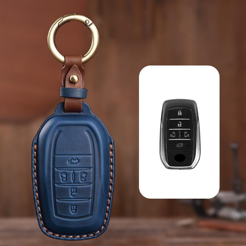 Genuine leather Protector For TOYOTA Camry CHR Corolla RAV4 Avalon Land Cruiser Prado Prius Key Case Cover Fob
