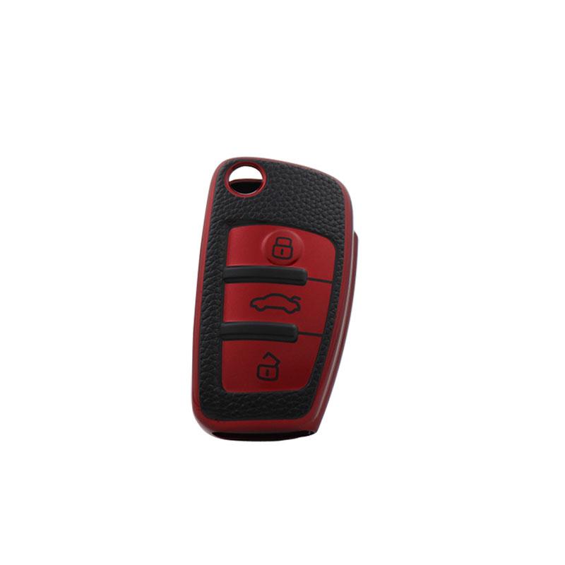 TPU Leather Car Remote Key Cover Case Shell Key Fob for C5 C6 R8 A1 A3 Q3 A4 A5 Q5 Q7 A6 S6 A7 B6 B7 B8 8P 8V 8L TT RS RS3 S3 Protector Holder